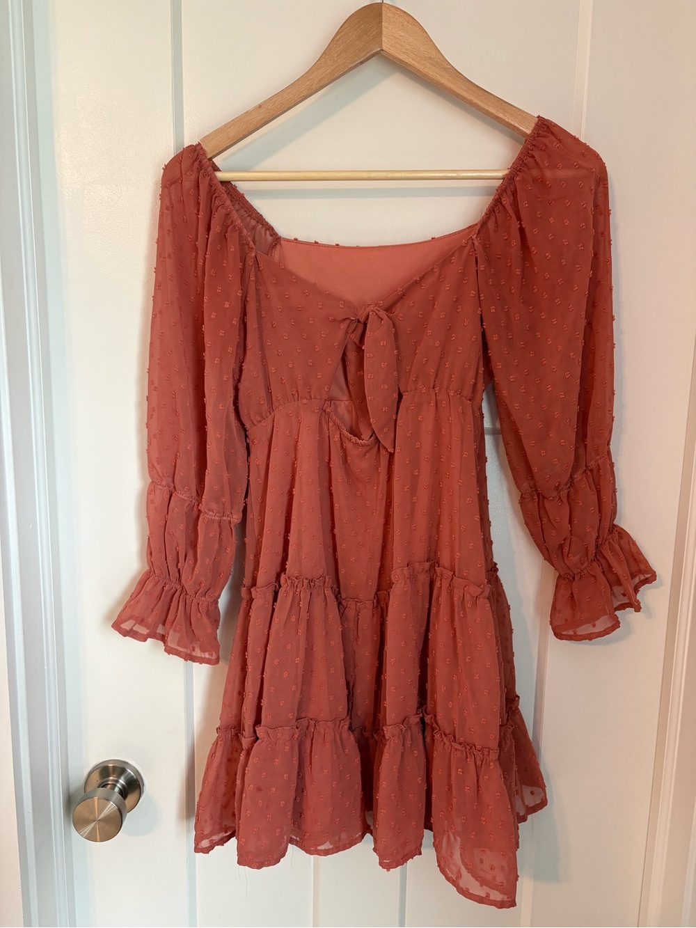 Altar'd State Rust Tiered Peasant Mini Dress
